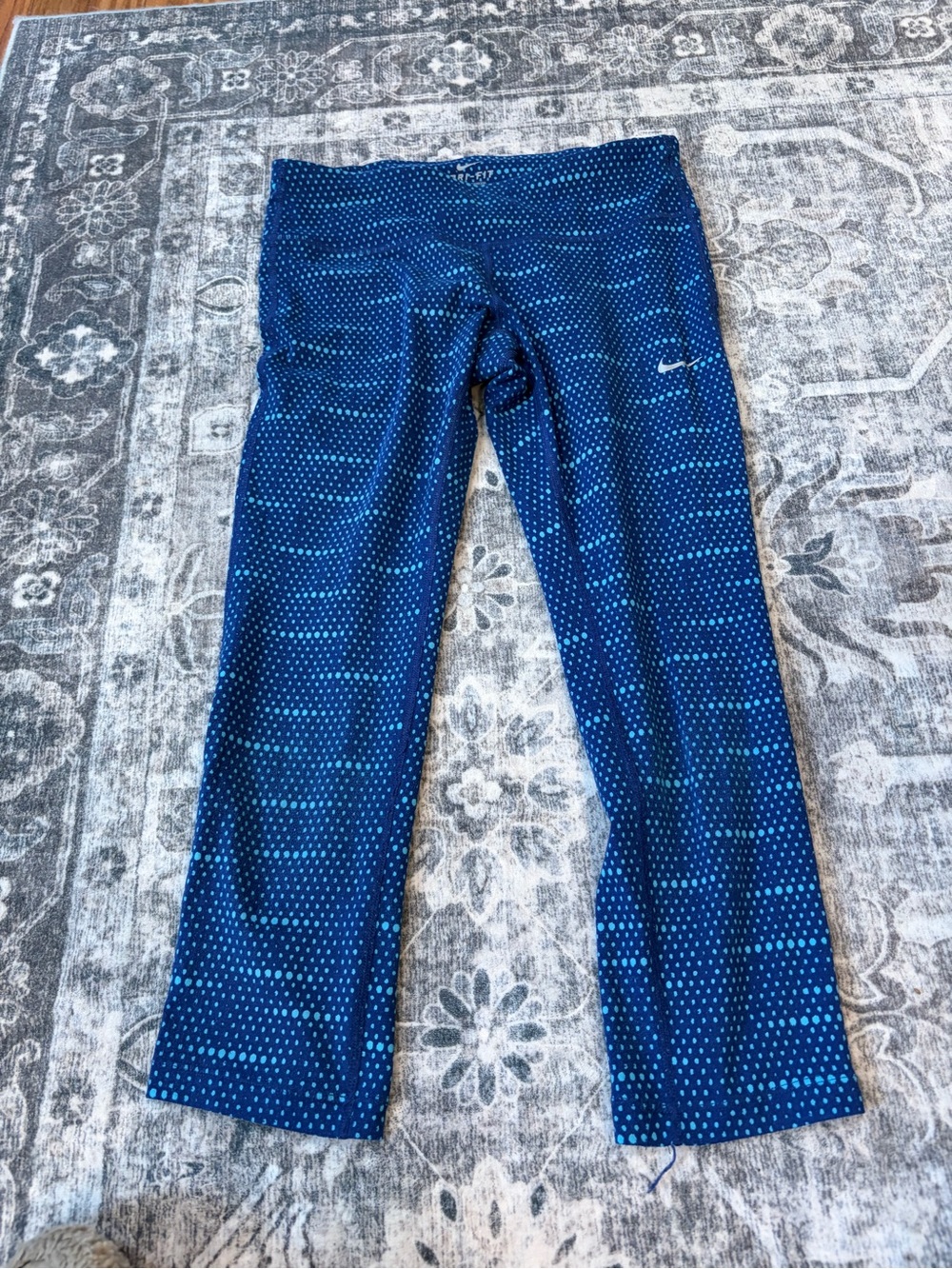 Nike Blue and Light Blue Dot-Print Leggings